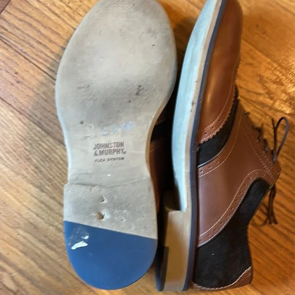 Johnston & Murphy Leather and Suede Wing Tips Brown 11.5 M - Picture 4 of 10